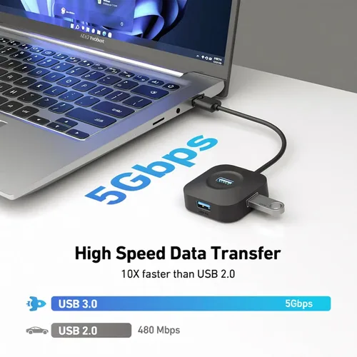 Vista 4 de Hub USB 3.0, 4 puertos USB A Splitter Ultra Compact