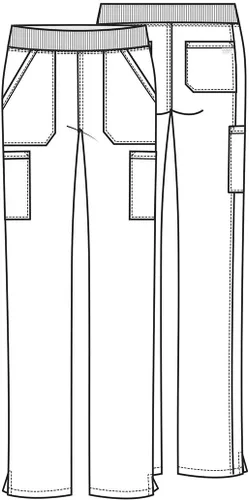 Vista 7 de Pantalones quirúrgicos Workwear Professionals para mujer, pantalón cargo sin cierre, elástico suave, WW170