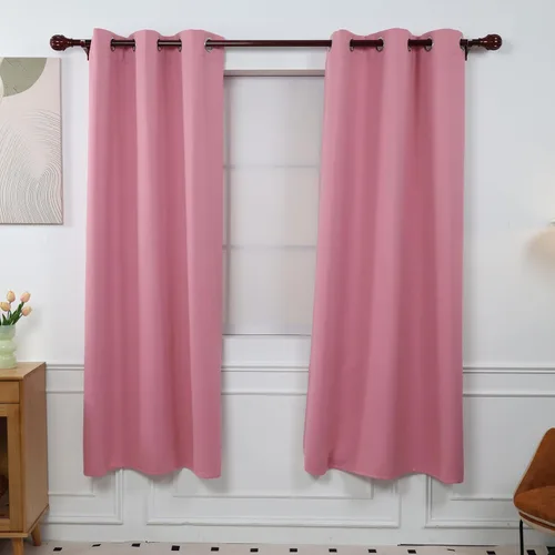 Vista 17 de INLINAS Cortinas opacas para dormitorio, aislamiento térmico, reducción de ruido, juego de 2 paneles de ahorro de energía, beige, 42 pulgadas
