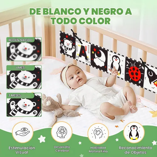 Vista 3 de BBWOO High Contrast Baby Toys for Newborn, Tummy Time Mirror