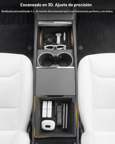 Vista 4 de 3W Center Console Tray for Tesla Model Y Juniper 2025-2026 Organizer Set