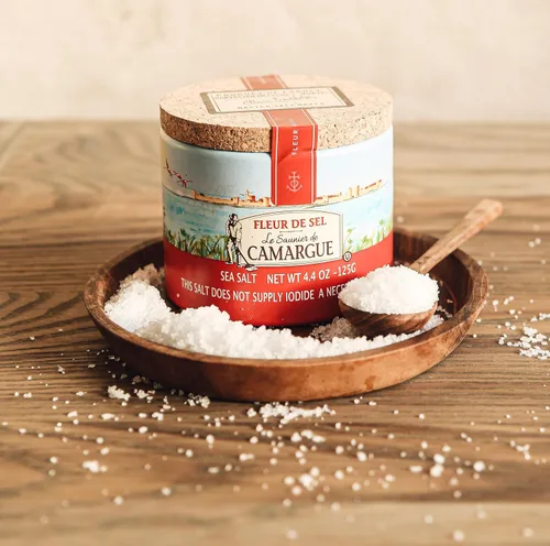 Vista 6 de Sal marina Le Saunier de Camargue Fleur De Sel, latas de 4.4 onzas