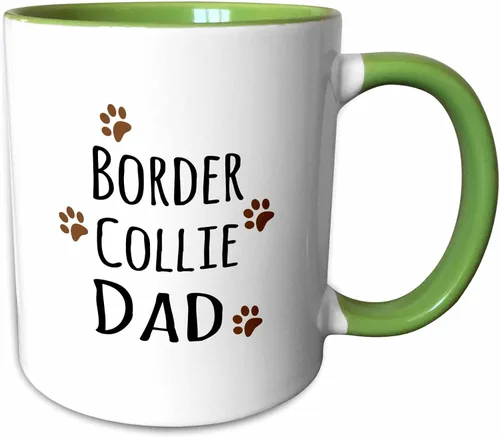 Vista 13 de 3dRose Border Collie Dog Dad - Taza de 11 onzas, color negro