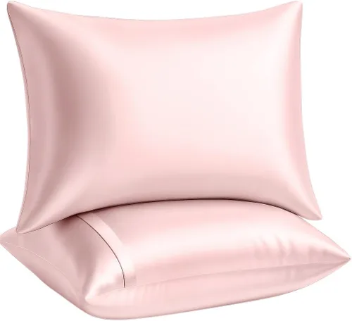Vista 60 de ShopBedding - Lujosa funda de almohada de satén para el cabello, 2 unidades, satinada, estándar, con cremallera, estampado de cebra marrón