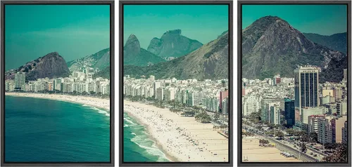 Vista 105 de wall26 Lienzo enmarcado para pared, juego de arte de fila de palmeras de California y cielo azul, naturaleza, vida silvestre, fotografía, realismo