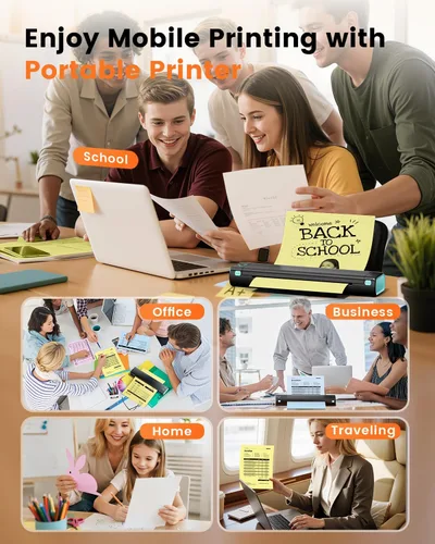 Vista 5 de Phomemo 100 piezas de papel de impresora térmica a color 8.5 ''×11