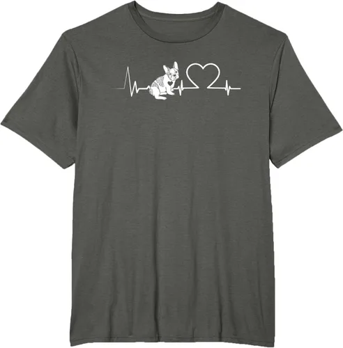 Vista 4 de Heartbeat Bulldog francés Camiseta de propietario de perros Frenchie, Negro