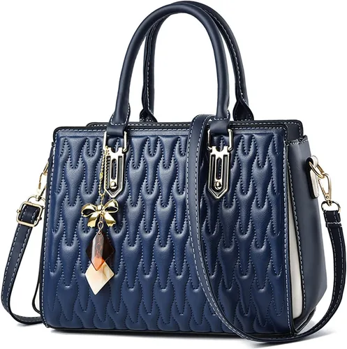 Vista 2 de Bolso tipo bandolera para mujer en cuero bolso de mano hobo bolso de mano de moda bolso de hombro bolso de mensajero bolso de cuero azul oscuro