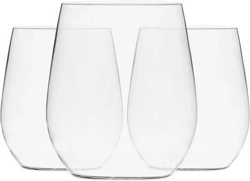 Vista 7 de Munfix Copas de vino de plástico desechables, sin tallo, transparentes de 12 onzas, sin BPA, paquete de 48