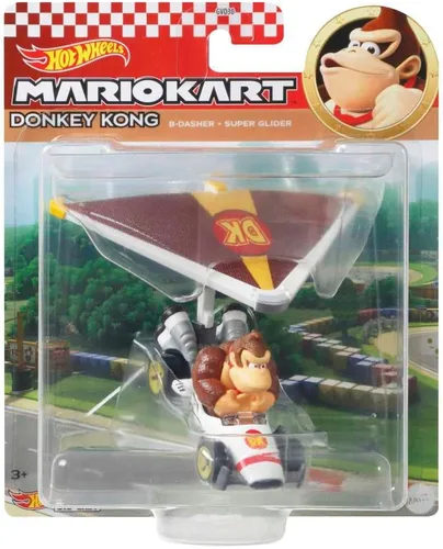 Vista 5 de Hot Wheels Mario Kart Glider Donkey Kong - Auto fundido a presión [B-Dasher + Super Gilder]
