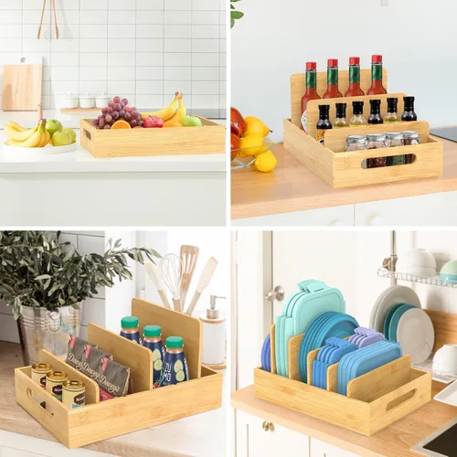 Vista 6 de Retro Shaw Organizador de tapa para tapas de plástico, con 5 divisores
