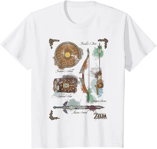 Vista 27 de Zelda Breath of The Wild Link Inventory - Camiseta gráfica Gris Oscuro