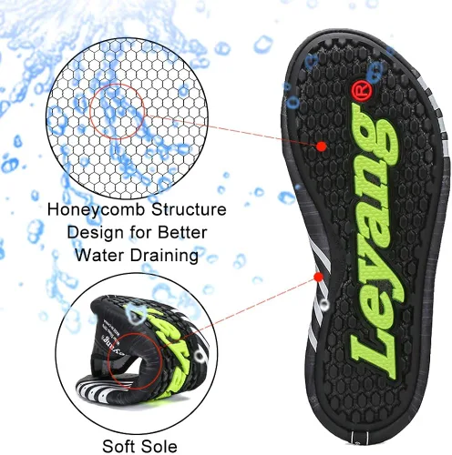 Vista 5 de Leyang - Zapatos acuáticos para mujer hombre niños para deportes de agua secado rápido para natación yoga aeróbic surf