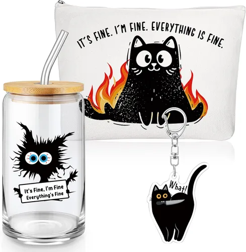 Vista 8 de Hushee - 3 piezas de regalos temáticos de abeja, bolsa de maquillaje feliz y taza de vidrio con tapa, llavero inspirador para profesores, amigas