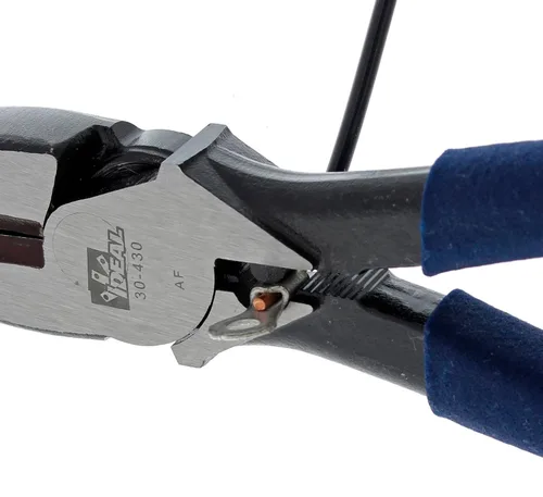 Vista 4 de IDEAL Electrical 30-430 Alicates de corte lateral estándar - 9.5 pulgadas, alicates Linesman con nariz de Nueva Inglaterra, troquel de prensado