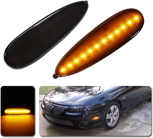 Vista 9 de Kit de lentes transparentes de color blanco claro LED ámbar completo compatible con Pontiac GTO 2004 2005 2006 reemplazo de montaje parachoques