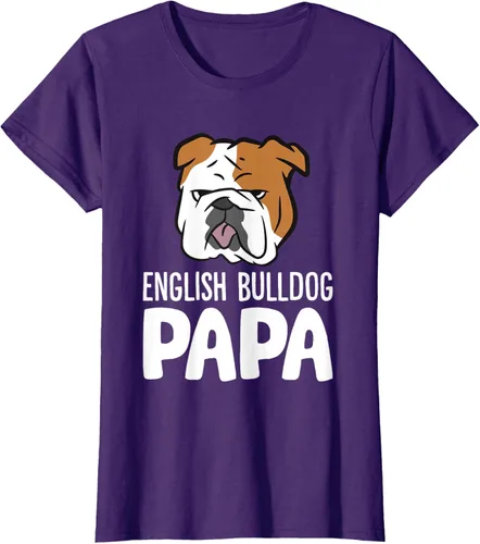 Vista 12 de Camiseta divertida de Bulldog Inglés para papá dueño de perro, Negro