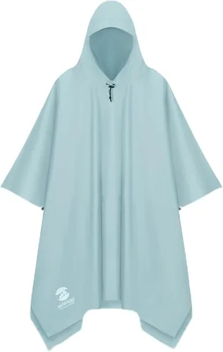 Vista 7 de SaphiRose Poncho de lluvia con capucha, impermeable, para hombres, mujeres y adultos Algas Azul 1 Pack