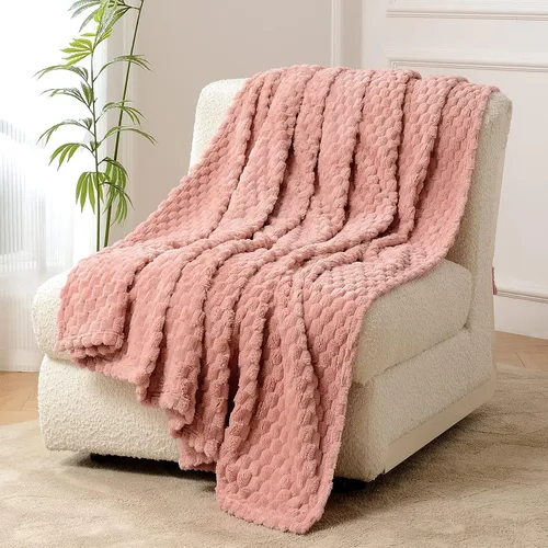 Vista 15 de FY FIBER HOUSE Manta de Vellón para Sofá 300GMS Súper Suave de Felpa Difusa Mantas y Cobijas para Sofá Cama Oficina, 40x50 Pulgadas, Beige