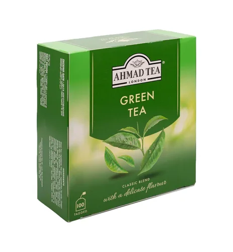 Vista 3 de Ahmad Tea Té verde, bolsitas de té verde, 100 unidades, sin cafeína y sin azúcar