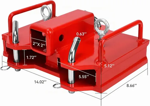 Vista 5 de [Usado] YINTATECH Accesorio de enganche de remolque de carretilla elevadora doble, capacidad de remolque de 6500 libras por receptor de 2 pulgadas