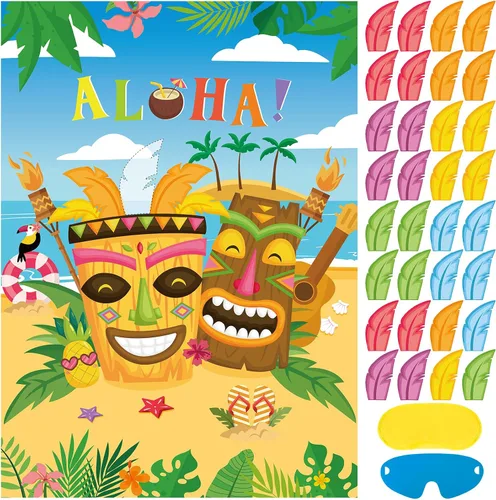Vista 23 de Juego de fiesta de Hooqict Pin The Hat On The Cat para gatos, juegos de fiesta de cumpleaños de gato para niños, suministros de fiesta de cumpleaños