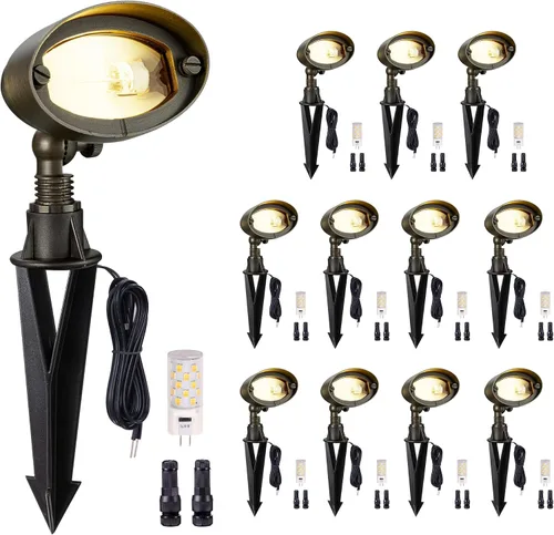 Vista 24 de Gardenreet Luz de Inundación de Latón Sólido - Iluminación de Lavado de Pared LED de Bajo Voltaje para Paisaje 12V, Impermeable IP65 para Exterior