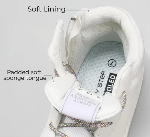 Vista 7 de LUCKY STEP Zapatos deportivos de plataforma alta para mujer, zapatos de tenis con cremallera, botines de piel sintética suave, zapatillas