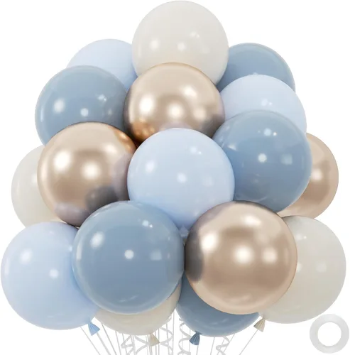 Vista 9 de 50 unidades de globos negros, dorados y blancos con globos de confeti de oro metálico y negro de 12 pulgadas para la graduación de la clase