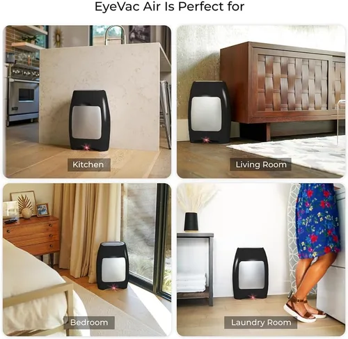 Vista 6 de EyeVac Air - Purificador de aire HEPA 2 en 1 y recogedor automático de vacío sin contacto, ultra rápido y potente, cubre 600 pies cuadrados