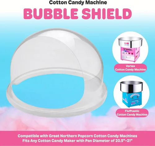 Vista 2 de Great Northern Popcorn - Funda de repuesto para cúpula de algodón de azúcar, 21 pulgadas Cúpula de burbujas de plástico transparente con apertura