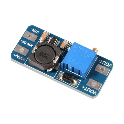Vista 3 de Dorhea MT3608 - Convertidor de potencia elevador DC-DC - Módulo de 2 A, placa reguladora de voltaje ajustable - Voltaje de salida de 2-24 V a 5 V-28