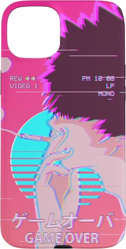 Vista 9 de Funda retro para iPhone 16 Vaporwave Aesthetic Emo Anime Boy Sad Game Over Lofi
