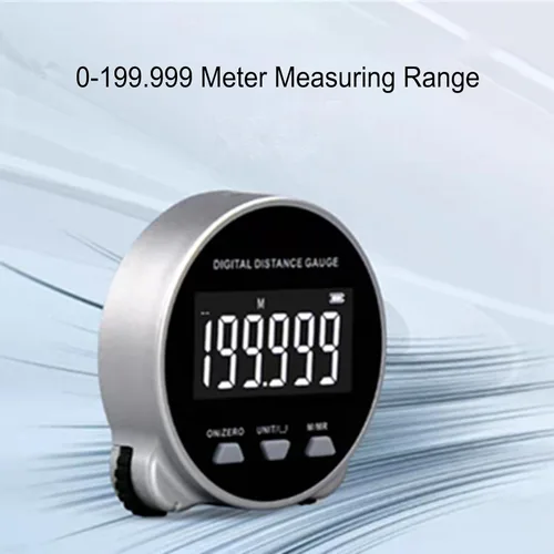 Vista 3 de Cinta métrica digital, pantalla LCD electrónica de larga distancia de 656.2 pies, batería de 260 mAh, herramienta de medición de distancia
