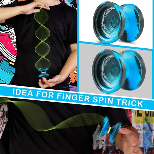 Vista 3 de FETESNICE Yoyo FS23 Yoyo profesional sensible para niños de 8 a 12 años, yoyo que no responde para adultos, truco de metal de doble función
