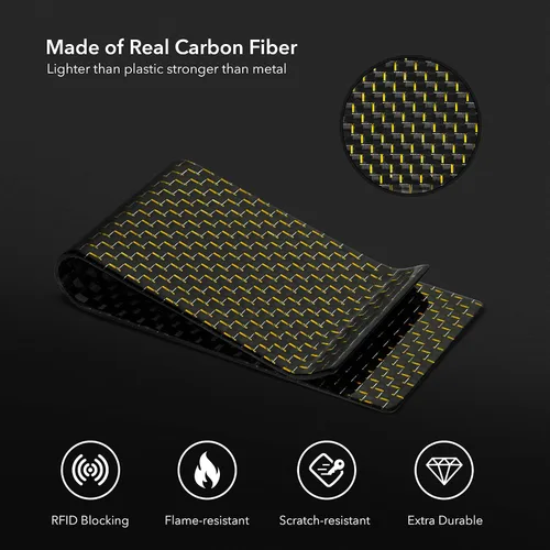Vista 6 de SERMAN BRANDS Clip de dinero de fibra de carbono para hombres – Cartera delgada con clip de dinero RFID, bolsillo frontal minimalista, cartera EDC