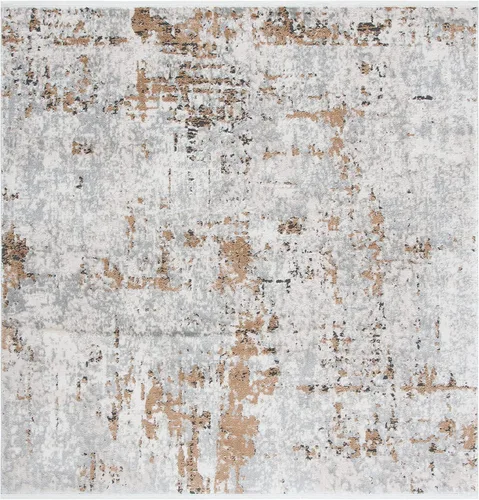 Vista 10 de SAFAVIEH Shivan Collection - Alfombra decorativa de 2 pies 2 pulgadas x 4 pies, gris y dorado, diseño abstracto moderno, no desprende pelusa