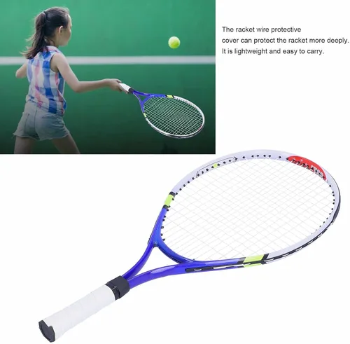 Vista 4 de Raqueta de tenis, raqueta de tenis recreativa para adultos, marco de aleación de aluminio, raqueta de tenis para adolescentes, juego de raqueta