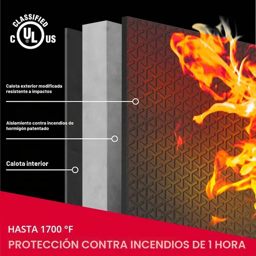 Vista 4 de SentrySafe Caja de seguridad contra incendios grande de 0.81 pies cúbicos con cerradura de combinación de dial para el hogar u oficina, protege