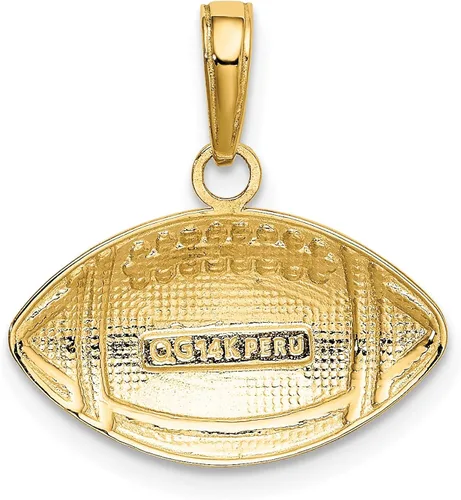 Vista 3 de Solid 14k Yellow Gold Football Charm - 13mm