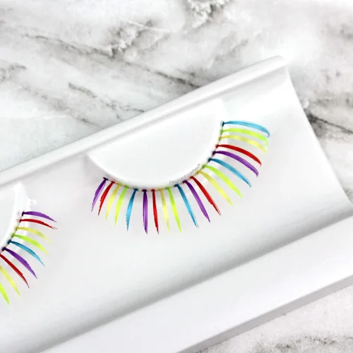 Vista 13 de Elegant Lashes QUEENIE Halloween Pride Rainbow colorido desfile pestañas postizas (negro)