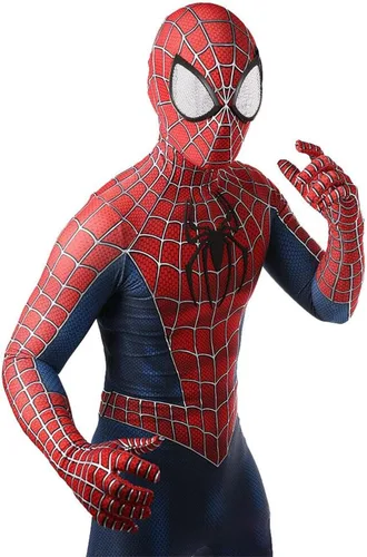 Vista 4 de Disfraz Zentai de superhéroe de elastano con estampado 3D para adultos