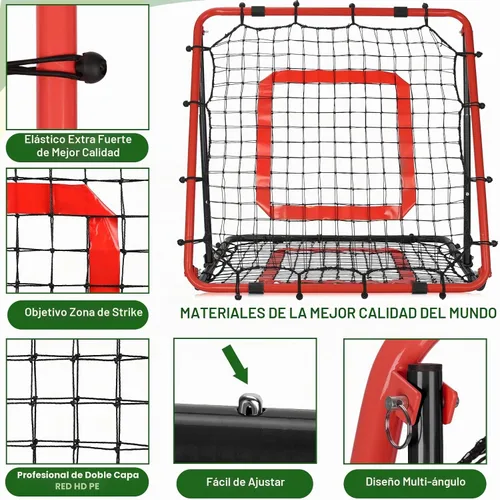 Vista 8 de BaseGoal Dual-Sided Baseball Softball Rebounder Net,33.5x33.5in