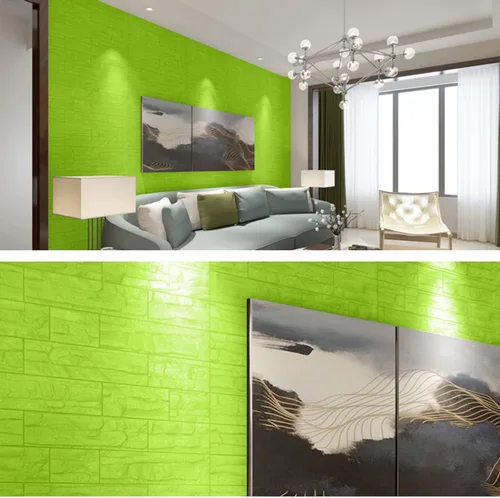 Vista 6 de ECYC Ltd 1 panel de pared de espuma 3D de 23.62 x 23.62 pulgadas, autoadhesivo, impermeable, para sala de estar, dormitorio, fondo de televisión