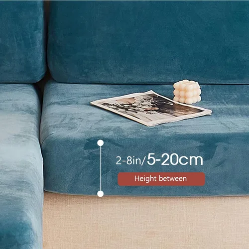 Vista 3 de Funda de cojín de terciopelo para sofá en forma de L con diván Longue de 1, 2, 3 asientos, protector de muebles, fundas de cojín para sofá