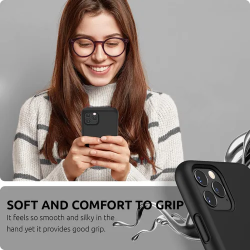 Vista 6 de SURPHY Funda compatible con iPhone 11 Pro Max de 6.5 pulgadas, funda gruesa de silicona líquida (con forro de microfibra) para iPhone 11 Pro Max
