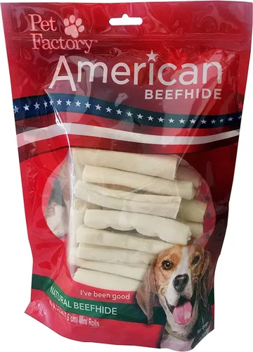 Vista 12 de Pet Factory American Beefhide - Mini rollos de golosinas masticables para perros de 3 a 3.5 pulgadas, sabor a pollo, 14 unidades/1 paquete