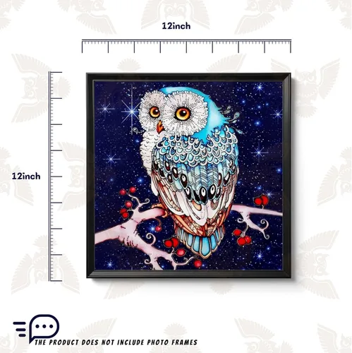 Vista 2 de Hibah Pintura de Diamante DIY 5D Forma Especial con Diamantes de Imitación, Búho Estrellado, Juego de Pintura de Diamante de Cristal Parcial
