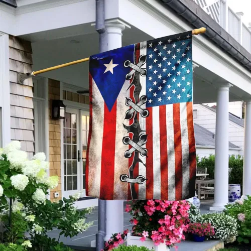 Vista 17 de Banderas de Puerto Rico – Bandera estadounidense puertorriqueña – Bandera de jardín de 12 x 18 pulgadas, decoración para exteriores, lona resistente