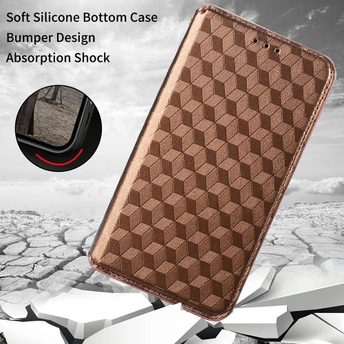 Vista 4 de Funda compatible con Xiaomi Poco X3 NFC, compatible con Xiaomi Poco X3 Pro/Poco X3 de piel sintética con soporte para tarjetas, cierre magnético